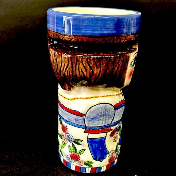 Vintage ceramic  20 ox travel mug by SUSAN PALEY titled “ Madeline “ for Ganz - Picture 4 of 8